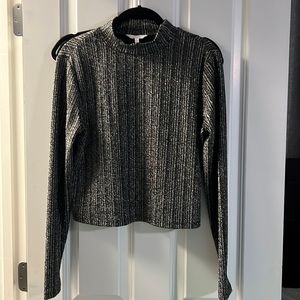 Long sleeve sparkle crop top